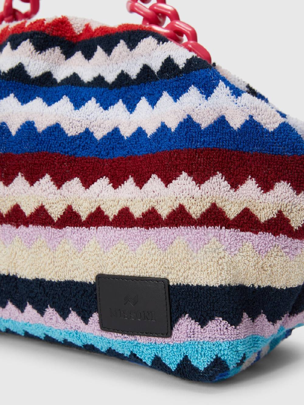 M Missoni Clutch in spugna di cotone zig zag Spedizione Gratuita