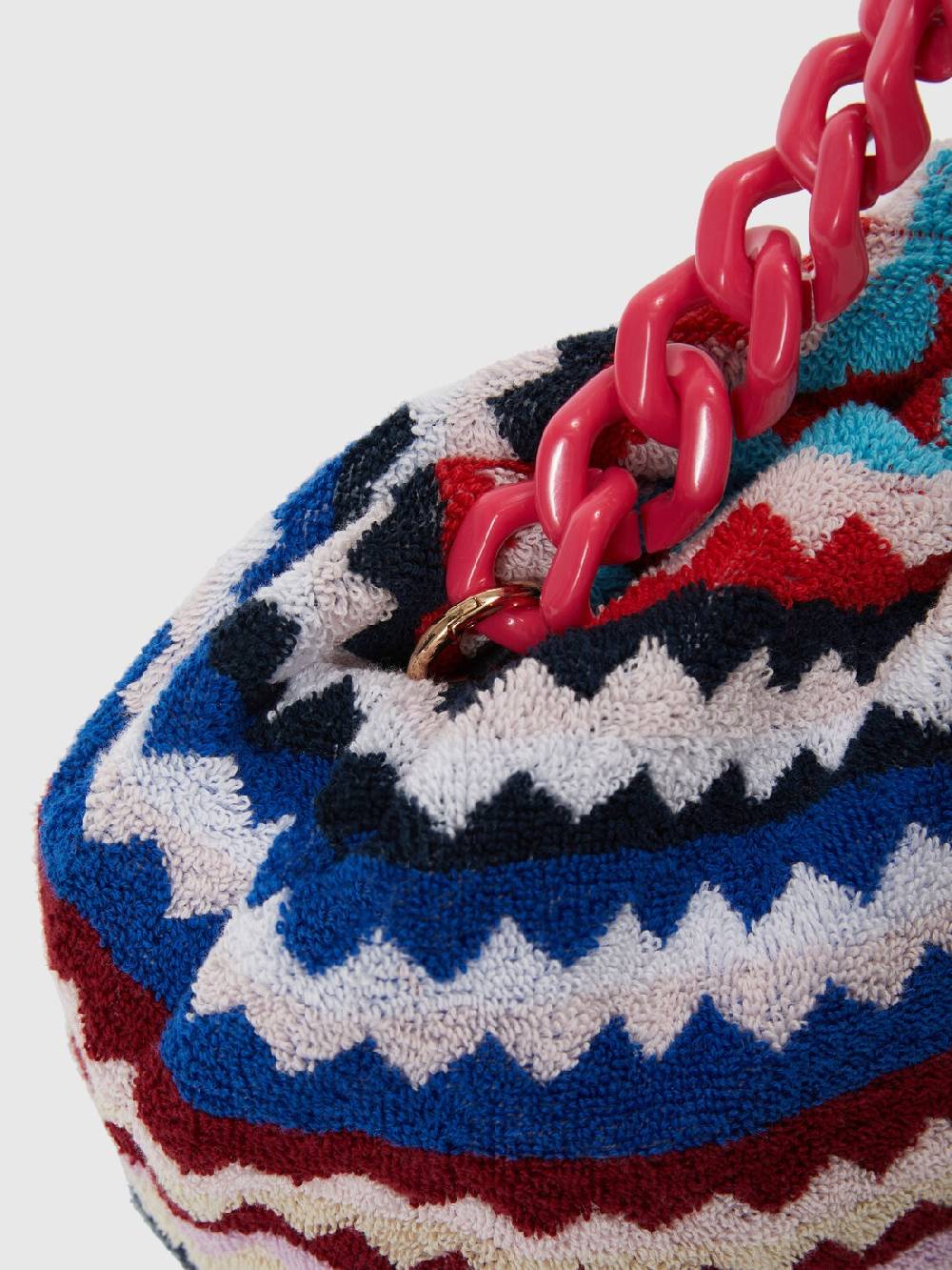 M Missoni Clutch in spugna di cotone zig zag Spedizione Gratuita