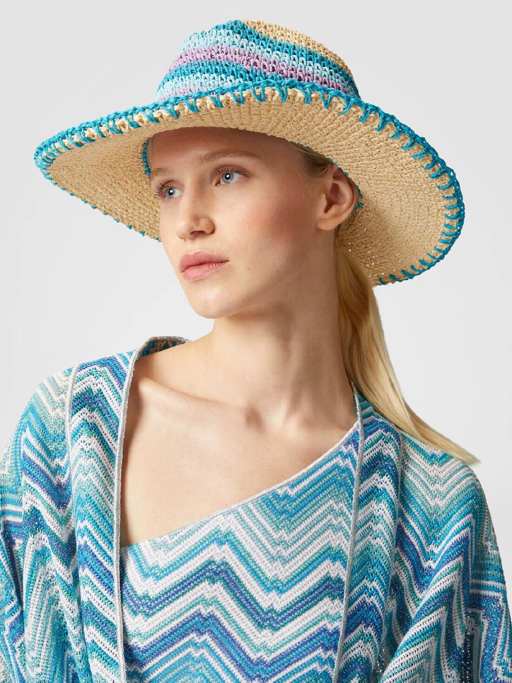 M Missoni Cappello in nylon con lavorazione a uncinetto Presa