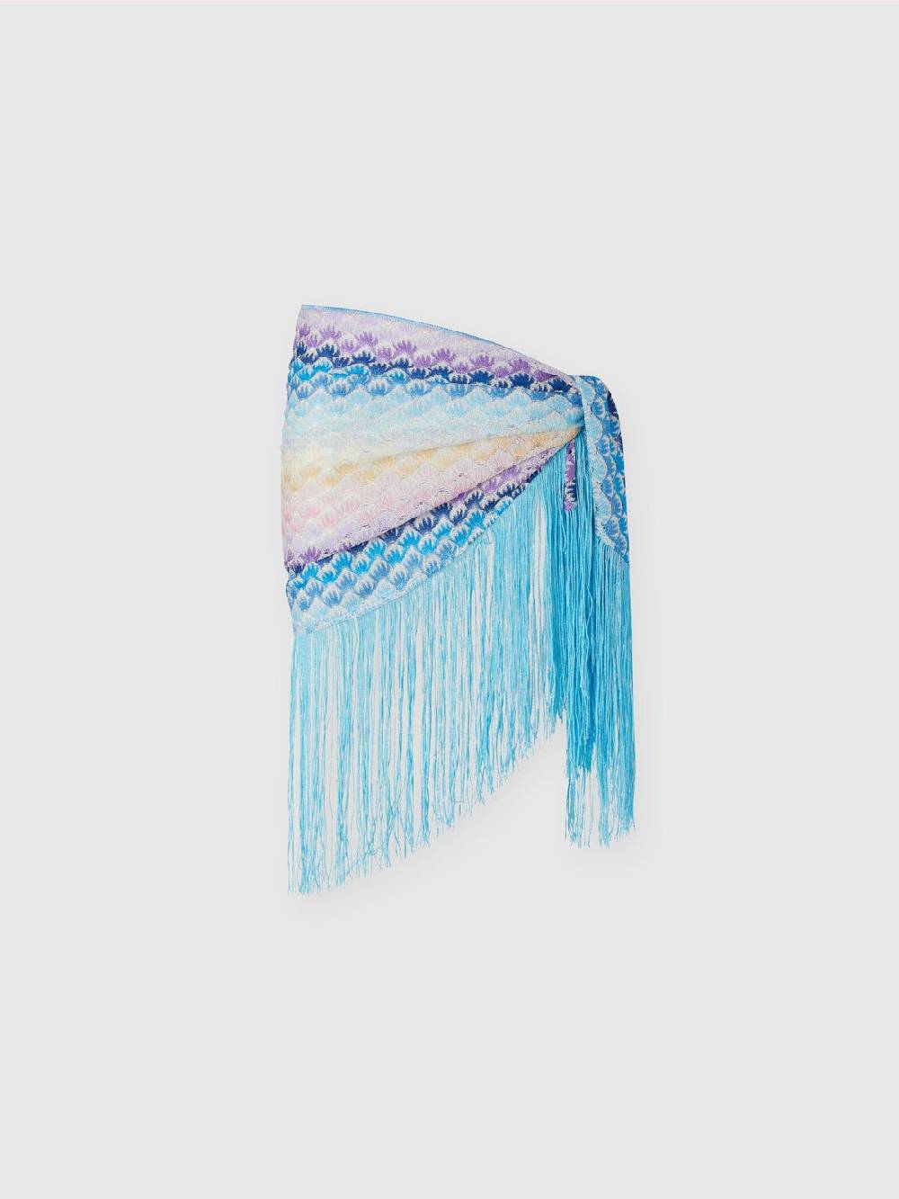 M Missoni Pareo in viscosa lamé con frange In Vendita