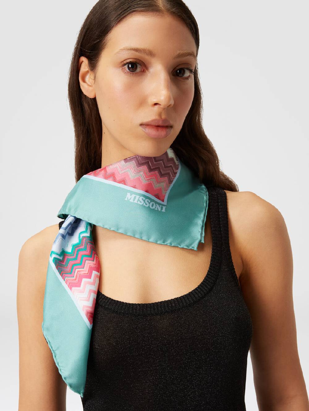 M Missoni Foulard in seta con motivo zig zag Saldi