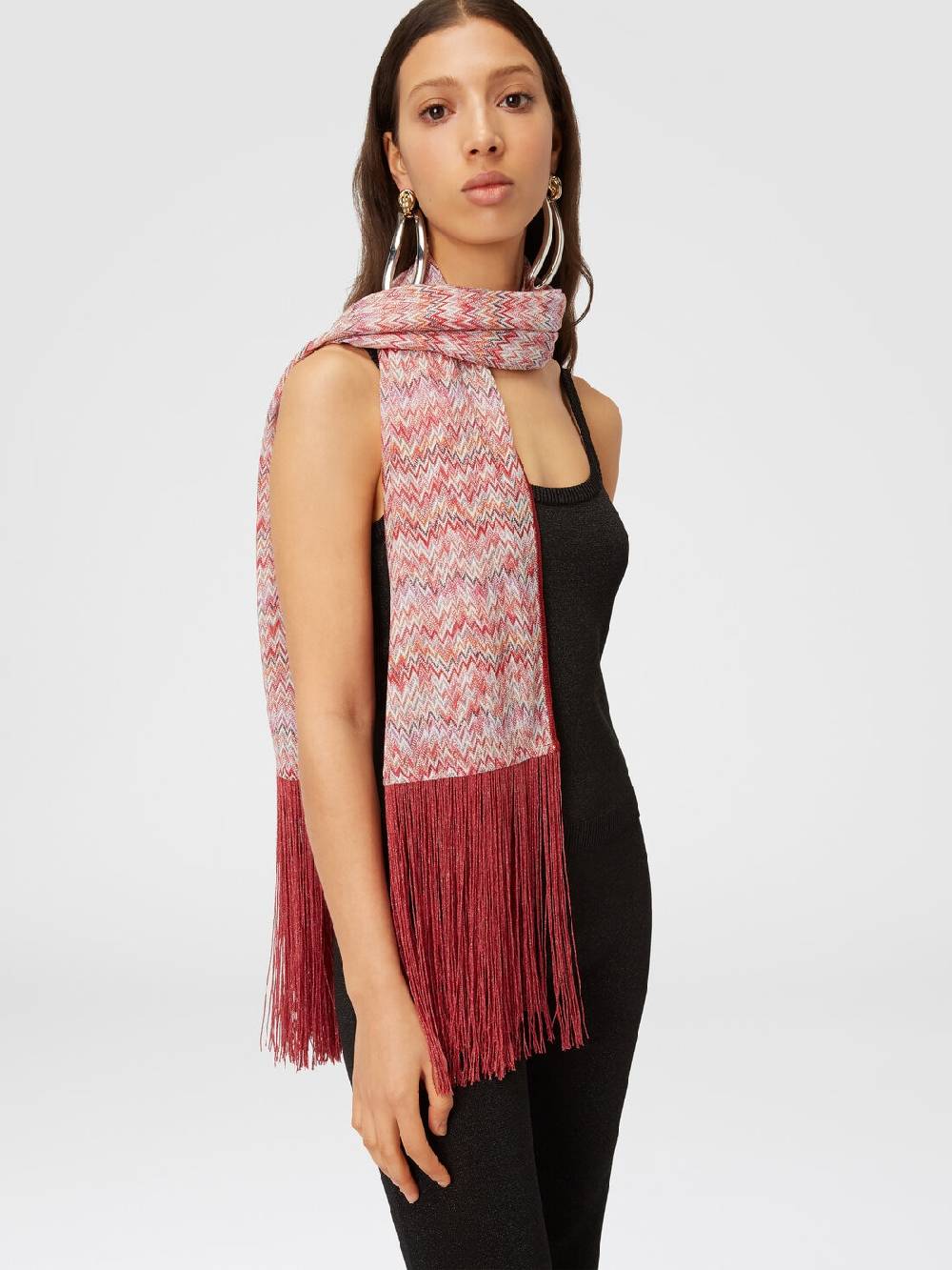 M Missoni Stola in viscosa lamé chevron con frange Hotsell