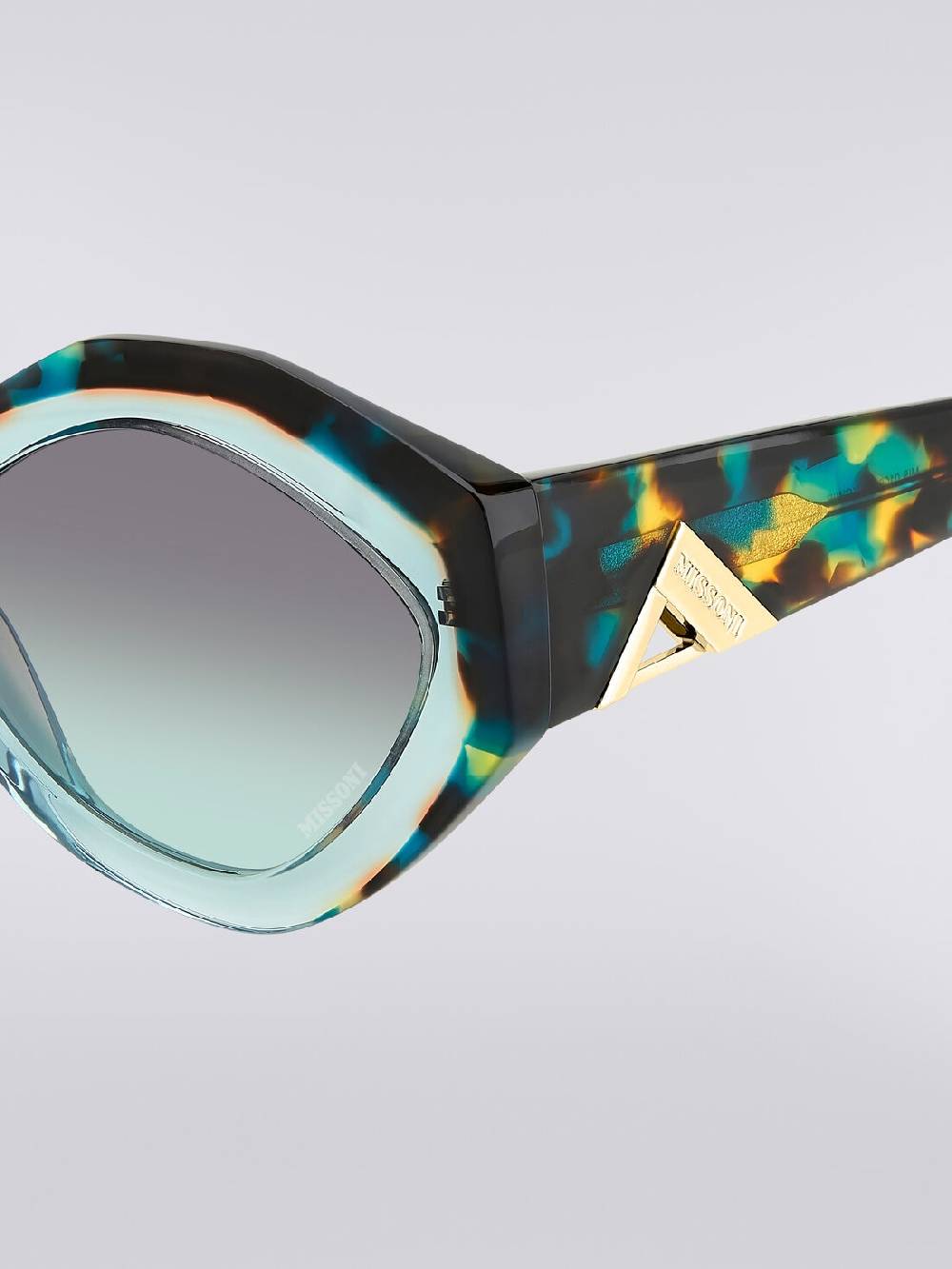 M Missoni Occhiali da sole con montatura ovale e applicazione logo in metallo Negozio