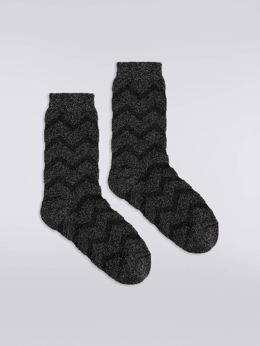 M Missoni Calze corte in cotone e nylon zig zag Consegna Veloce