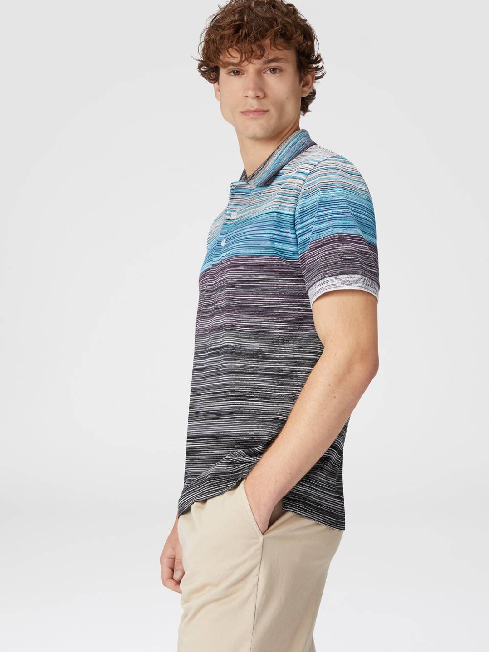 M Missoni Polo in piquet di cotone fiammato Shopping Online