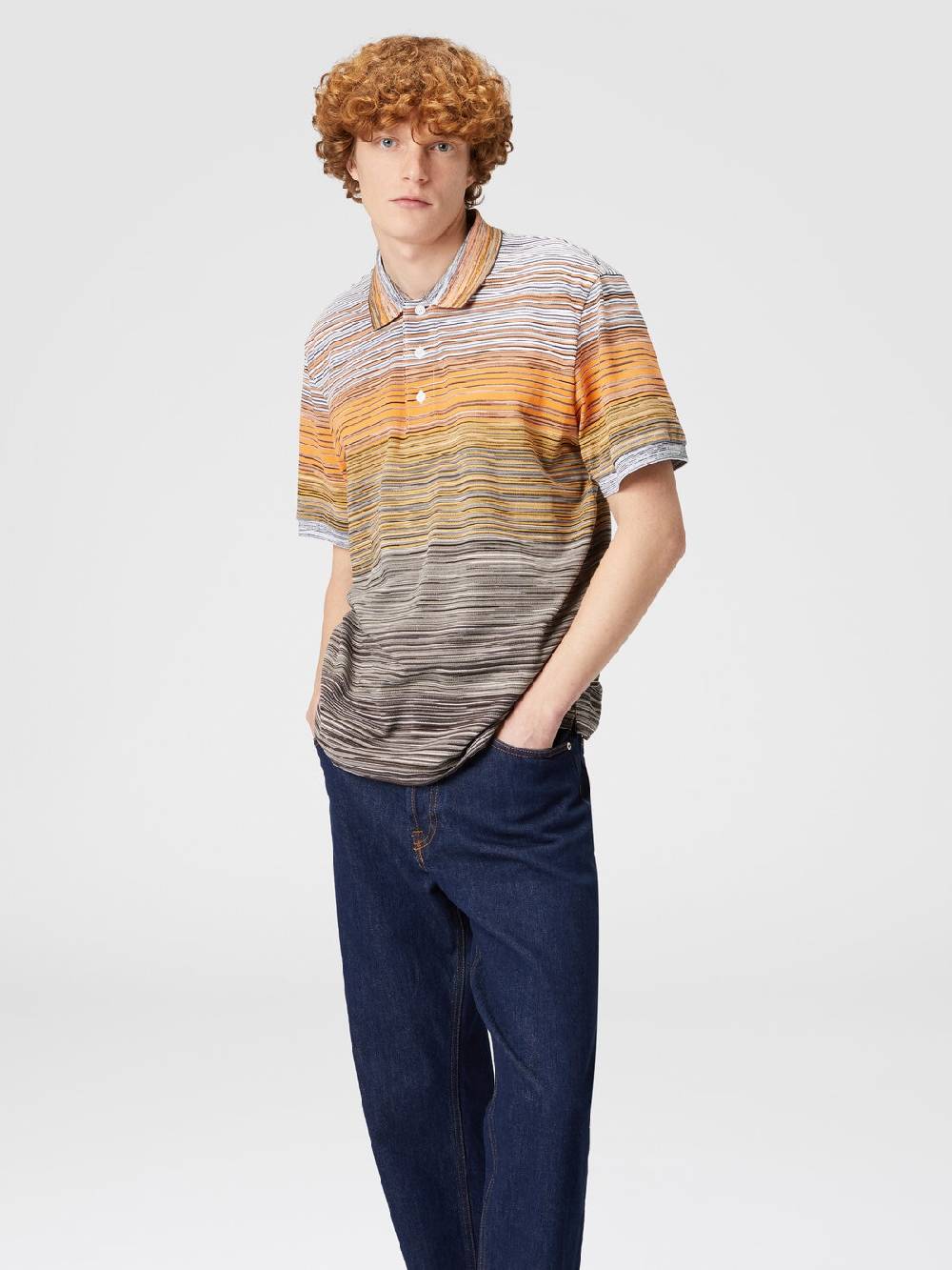 M Missoni Polo in piquet di cotone fiammato Affare Del Giorno
