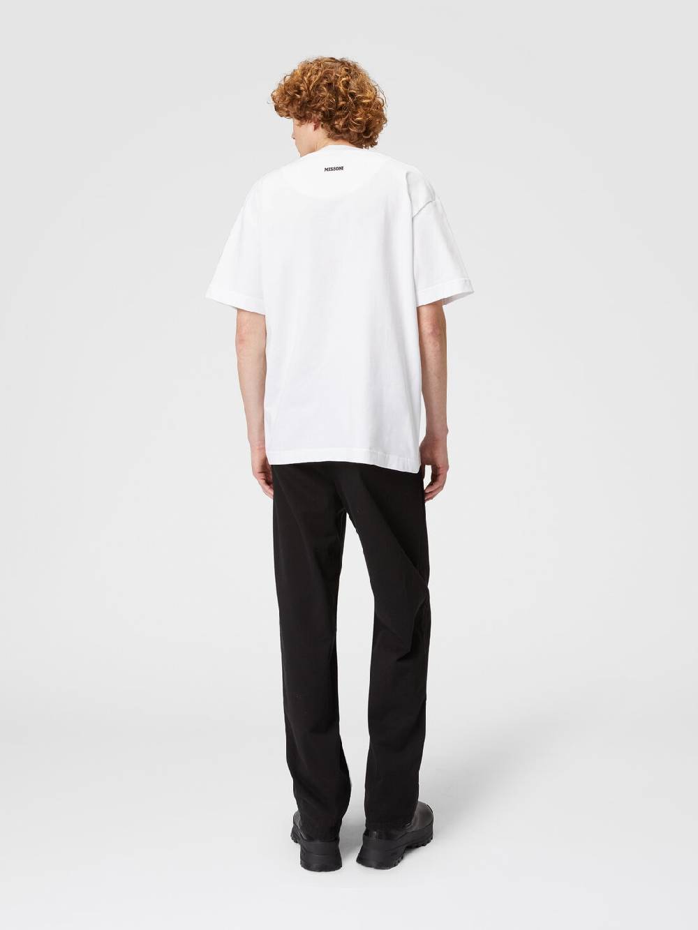 M Missoni T-shirt in jersey di cotone con ricamo zig zag Sottocosto