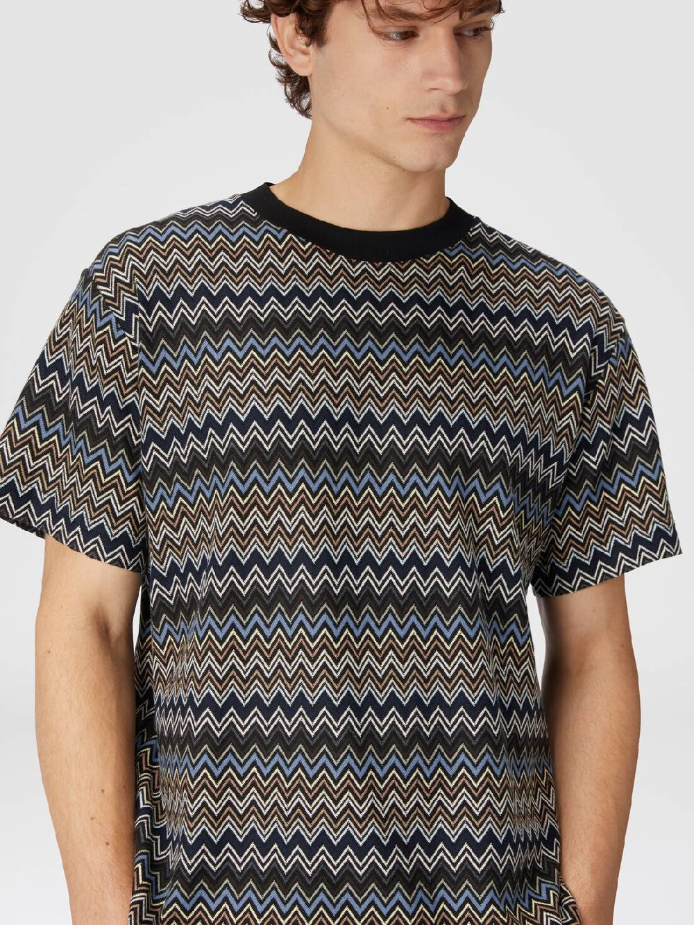 M Missoni T-shirt con motivo zig zag e logo posteriore Novità