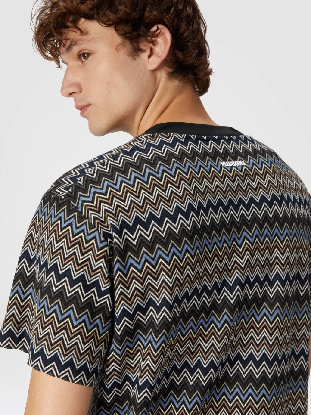 M Missoni T-shirt con motivo zig zag e logo posteriore Novità