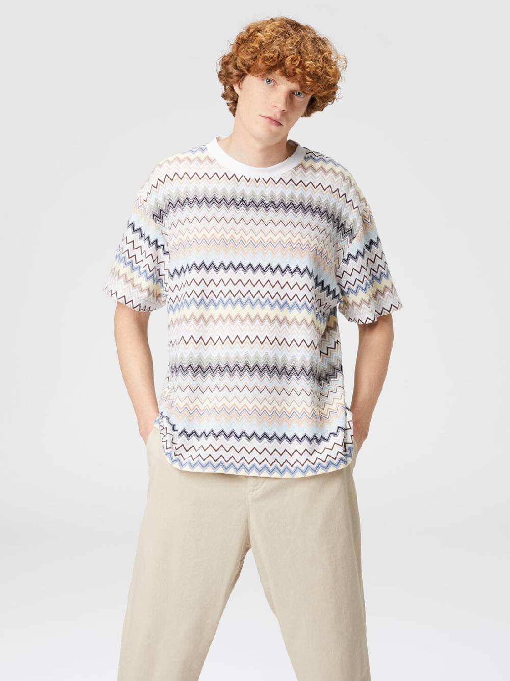 M Missoni T-shirt con motivo zig zag e logo posteriore Presa