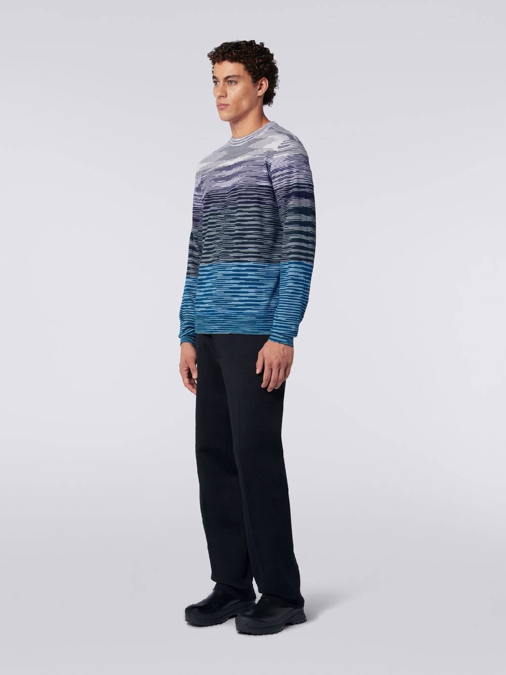 M Missoni Pullover girocollo in lana fiammata Sconto