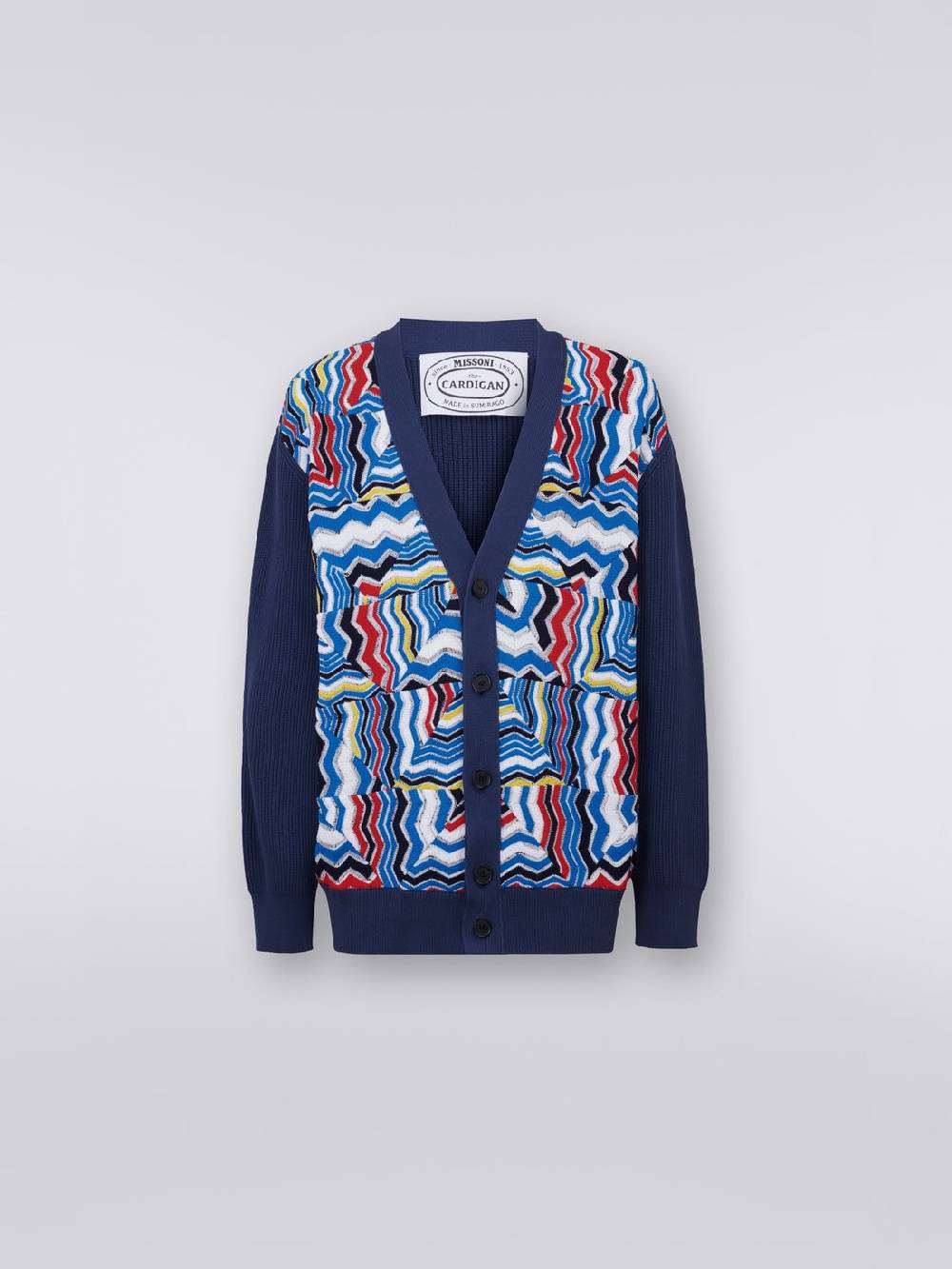 M Missoni Cardigan oversize in misto viscosa con inserti patchwork Offerta
