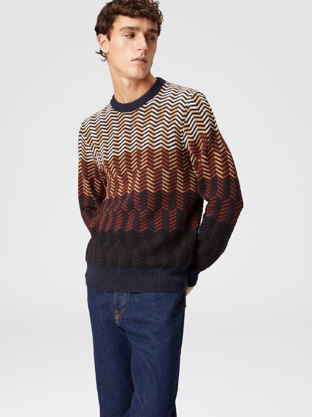 M Missoni Pullover girocollo in lana vergine zig zag Economico