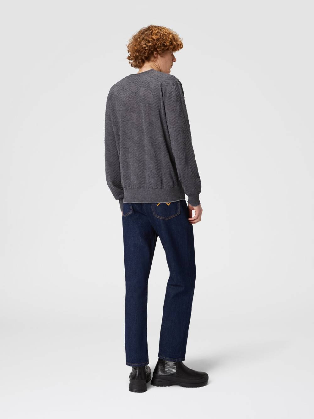 M Missoni Pullover girocollo in lana con chevron tono su tono Online