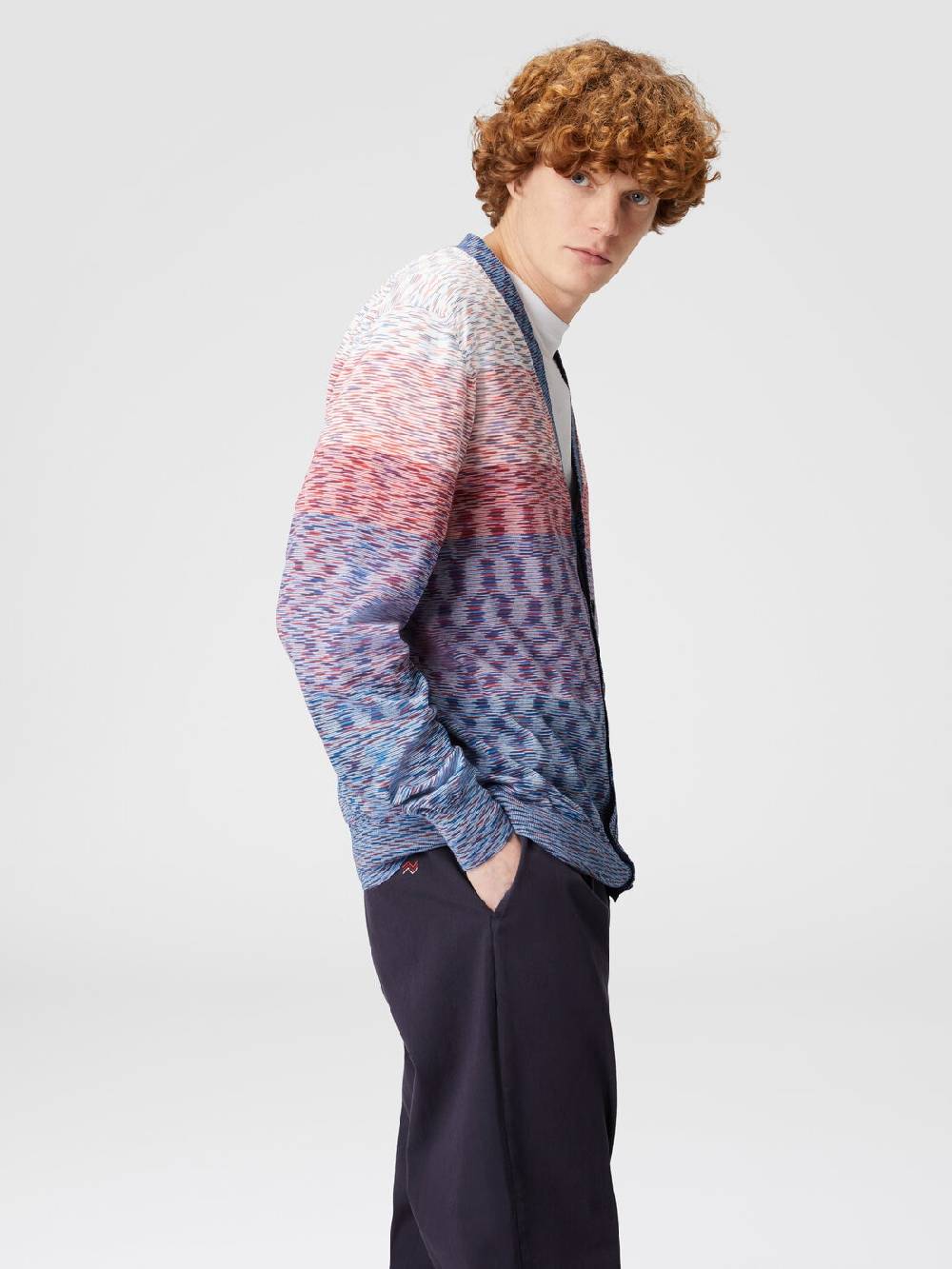 M Missoni Cardigan in maglia di cotone fiammato dégradé Outlet