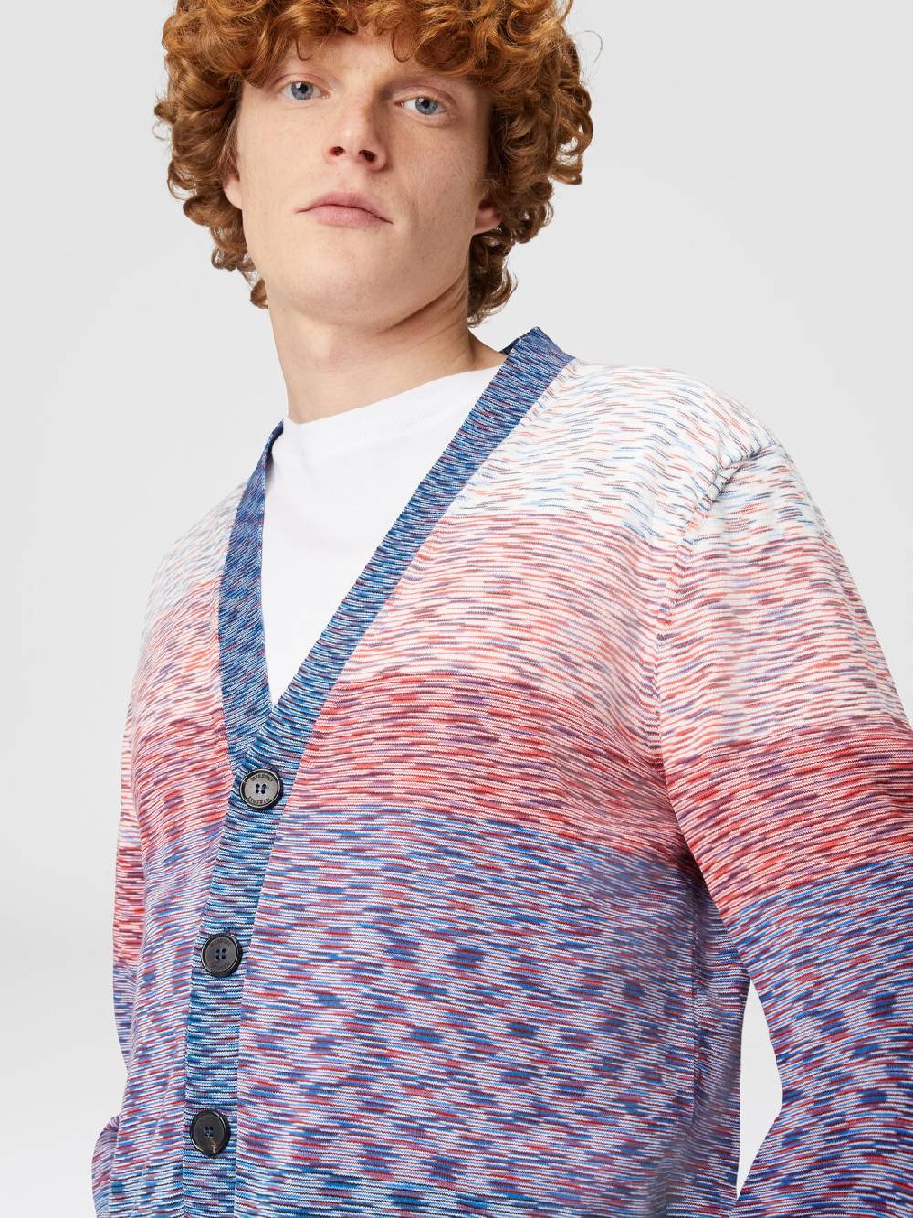 M Missoni Cardigan in maglia di cotone fiammato dégradé Outlet