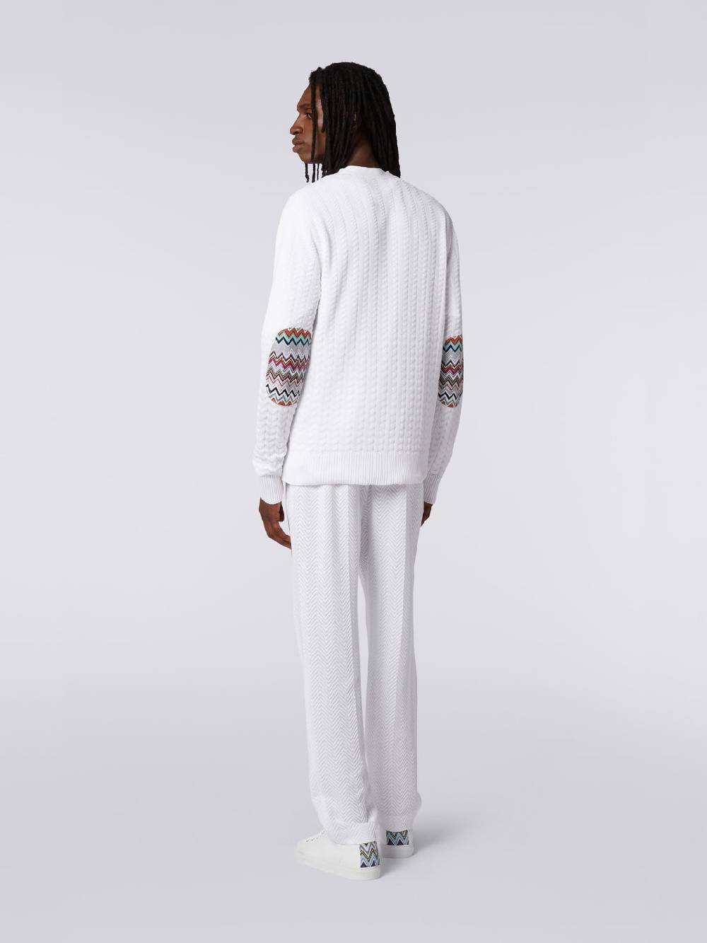 M Missoni Cardigan in cotone con toppe multicolore In Vendita