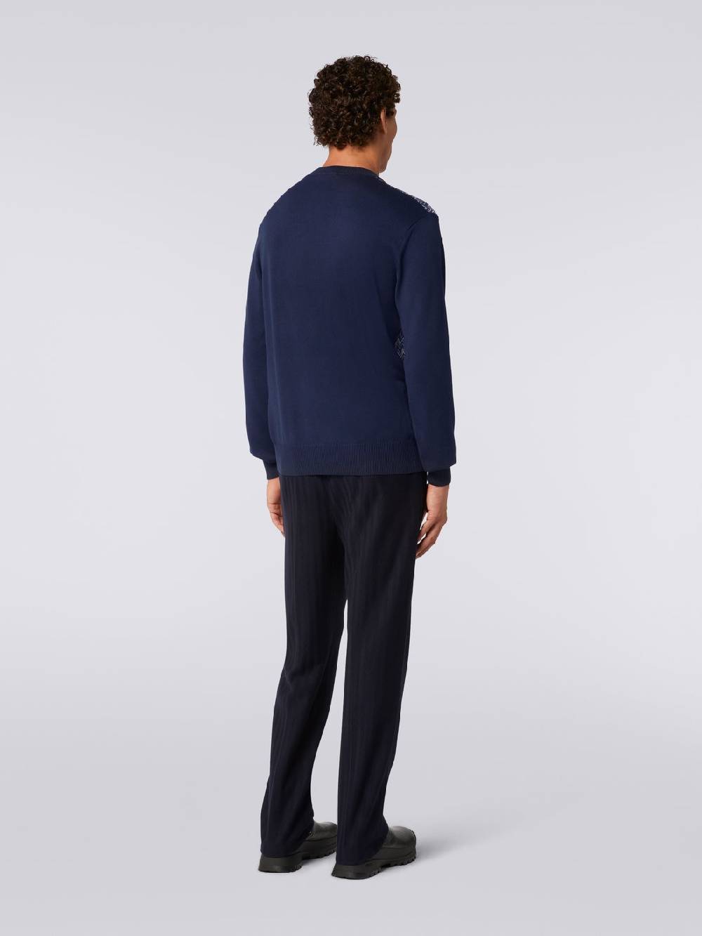 M Missoni Pullover girocollo in cotone, seta e viscosa chevron Offerte
