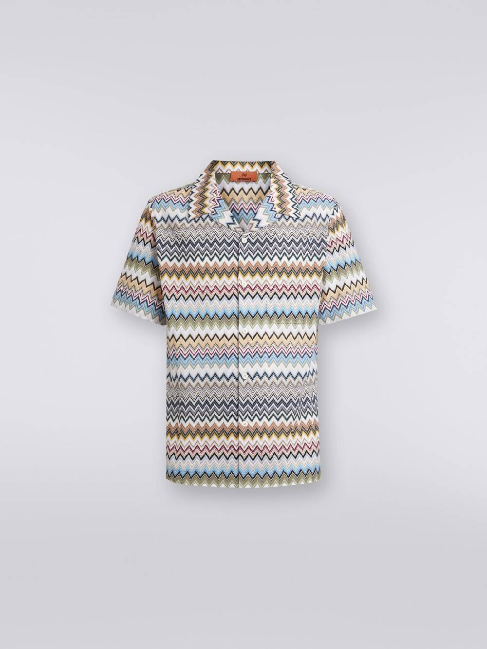 M Missoni Camicia a maniche corte modello bowling in cotone zig zag Hotsell