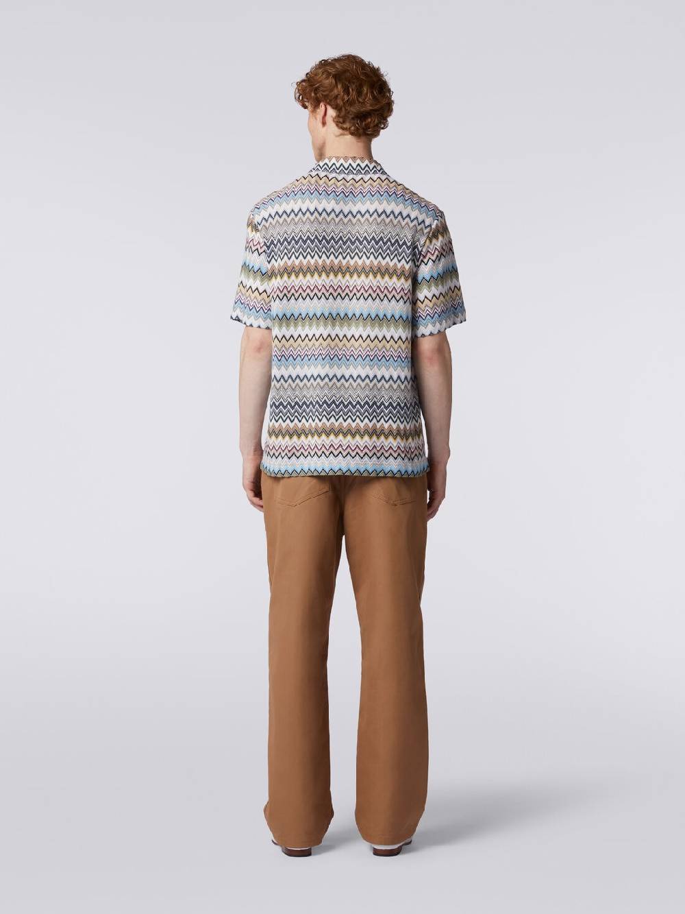 M Missoni Camicia a maniche corte modello bowling in cotone zig zag Hotsell