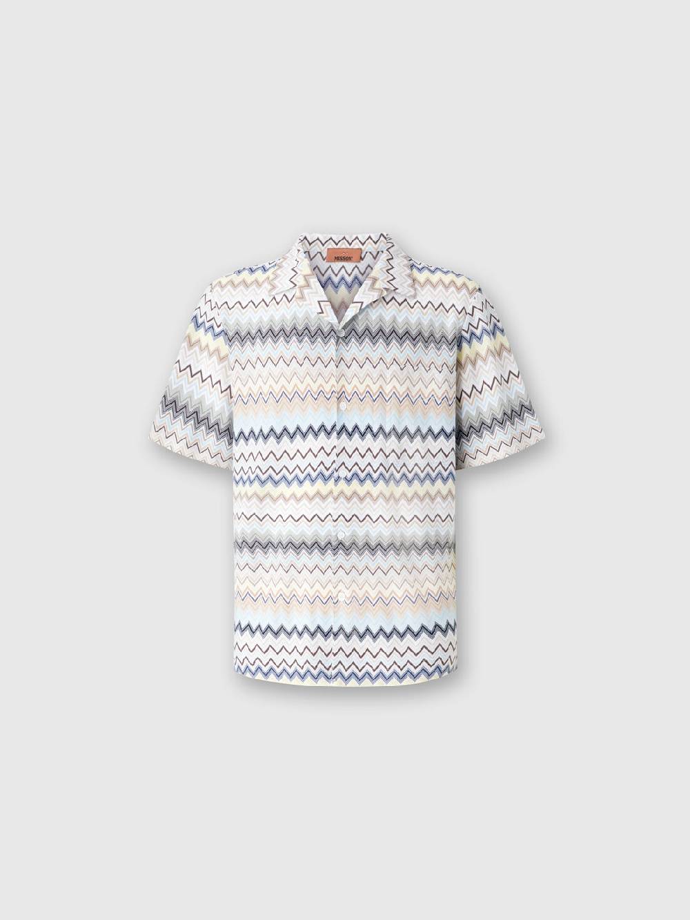 M Missoni Camicia taglio bowling in cotone zig zag Vendita Calda