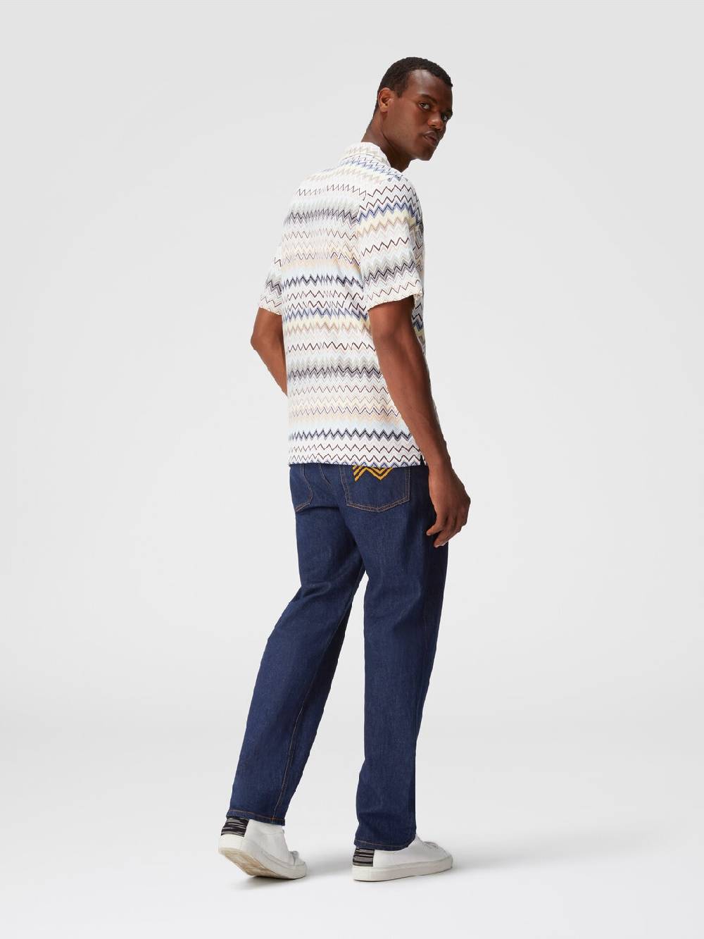 M Missoni Camicia taglio bowling in cotone zig zag Vendita Calda