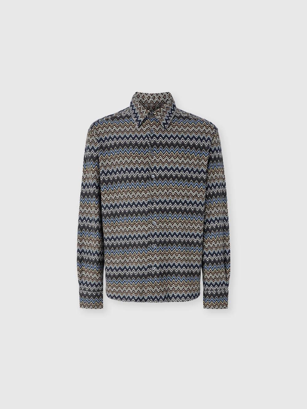 M Missoni Camicia in cotone zig zag Saldi Di Fabbrica