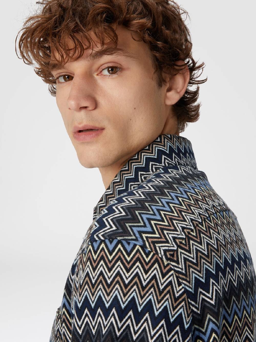 M Missoni Camicia in cotone zig zag Saldi Di Fabbrica
