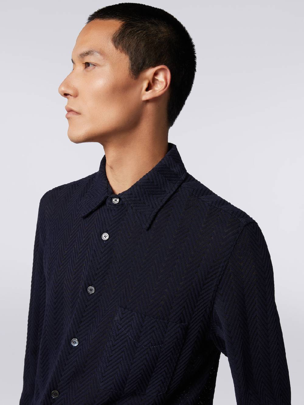 M Missoni Camicia in cotone e viscosa chevron Vendite Flash