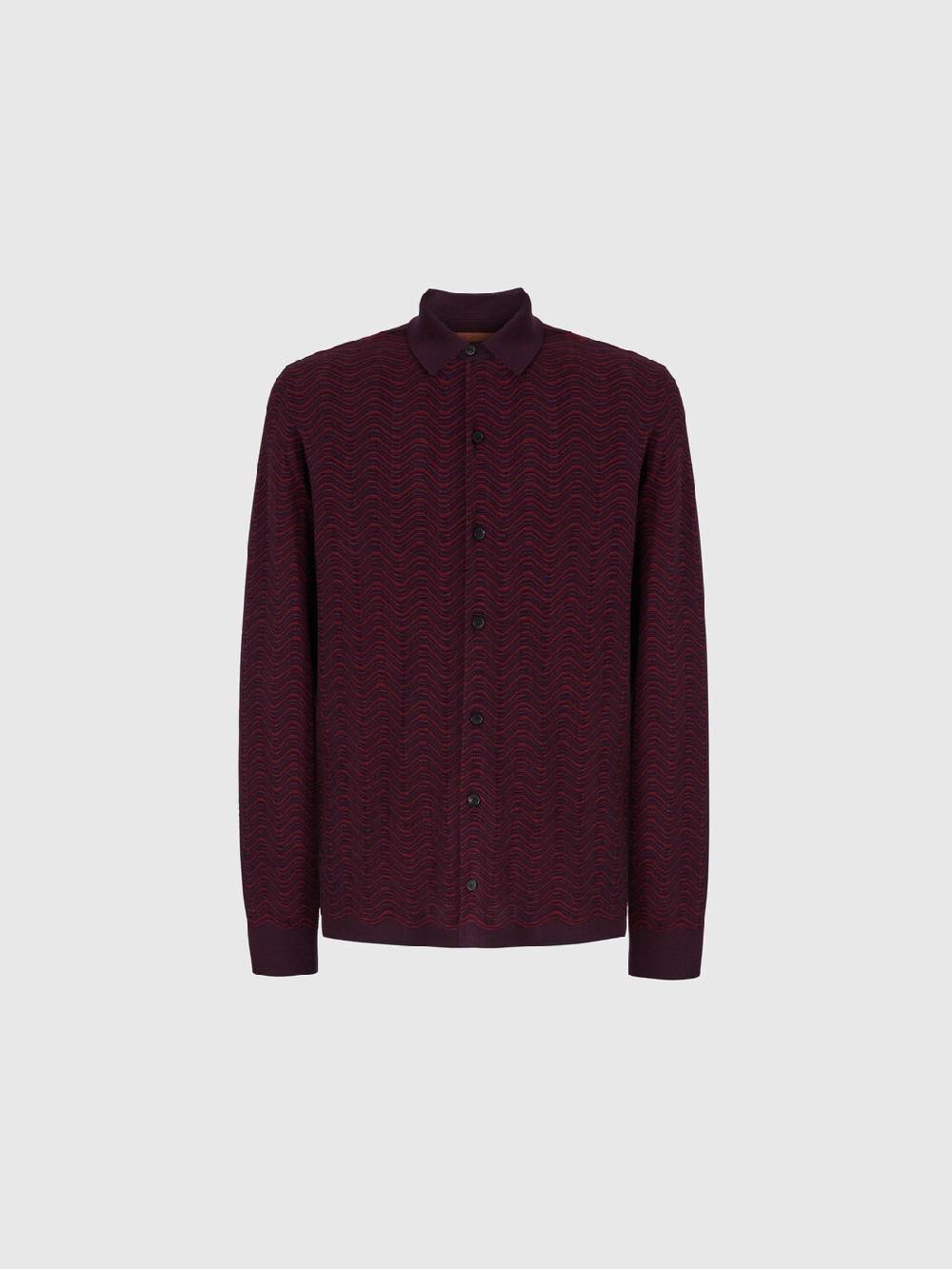 M Missoni Camicia in lana vergine e viscosa con motivo onda Negozio