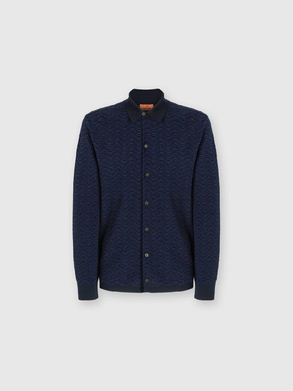 M Missoni Camicia in lana vergine e viscosa con motivo onda In Saldo
