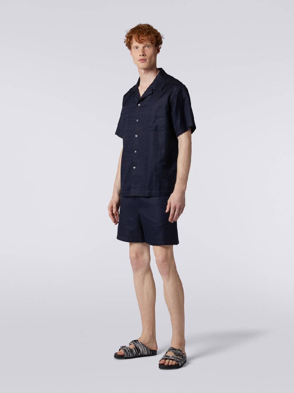 M Missoni Bermuda in misto cotone motivo zig zag Nuova