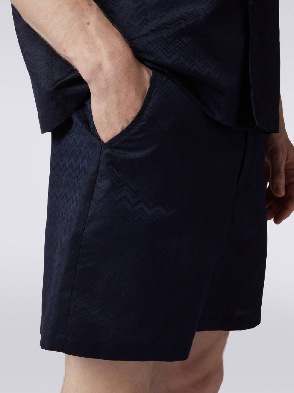 M Missoni Bermuda in misto cotone motivo zig zag Nuova