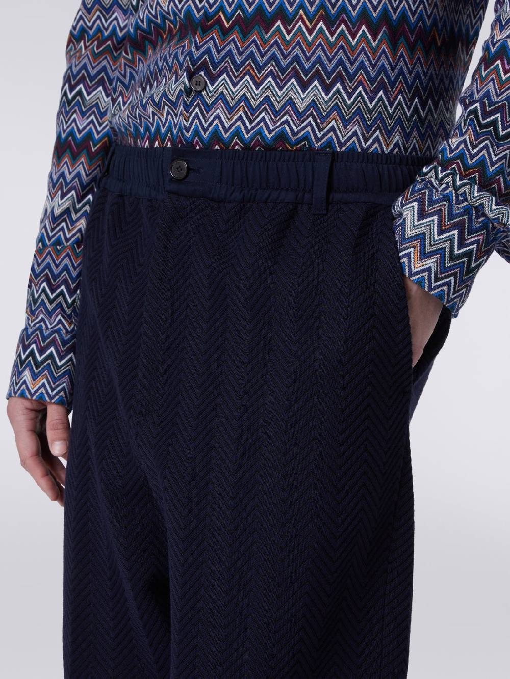 M Missoni Pantaloni classici in cotone e viscosa zig zag In Linea