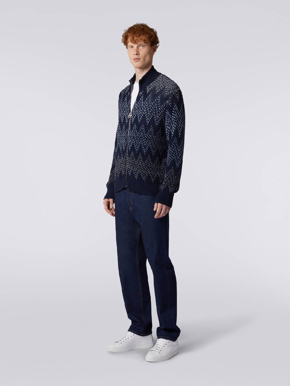 M Missoni Giacca in cotone chevron con zip Qualità