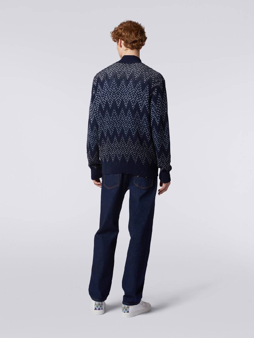 M Missoni Giacca in cotone chevron con zip Qualità