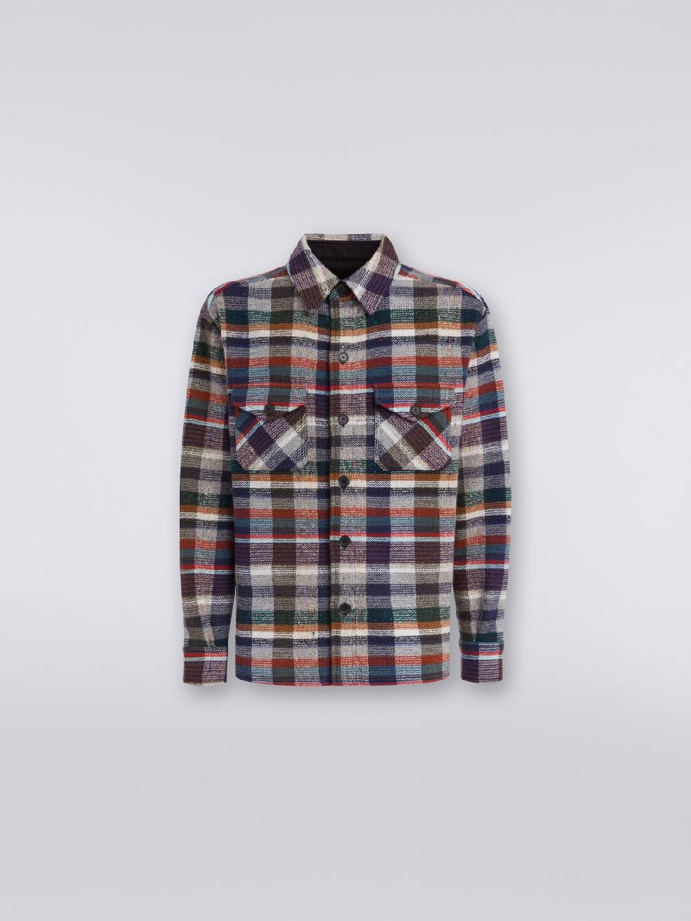 M Missoni Overshirt in lana e cachemire a quadri Vendita