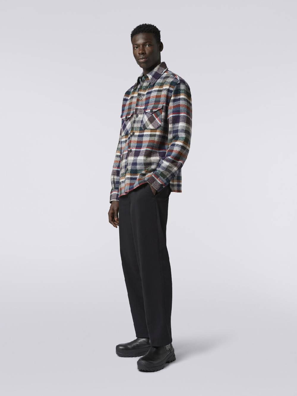 M Missoni Overshirt in lana e cachemire a quadri Vendita