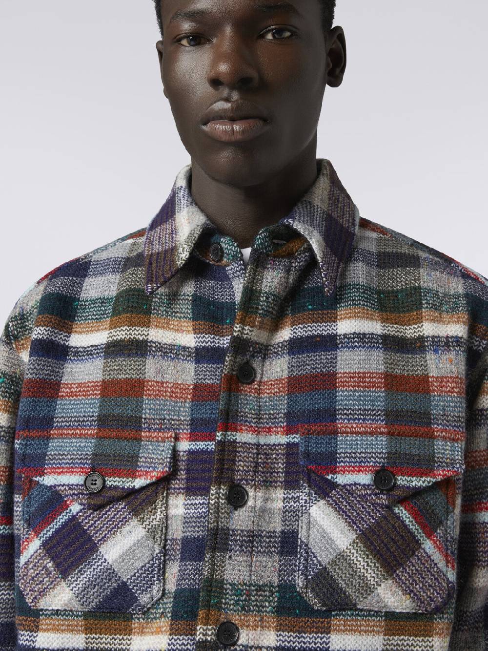M Missoni Overshirt in lana e cachemire a quadri Vendita