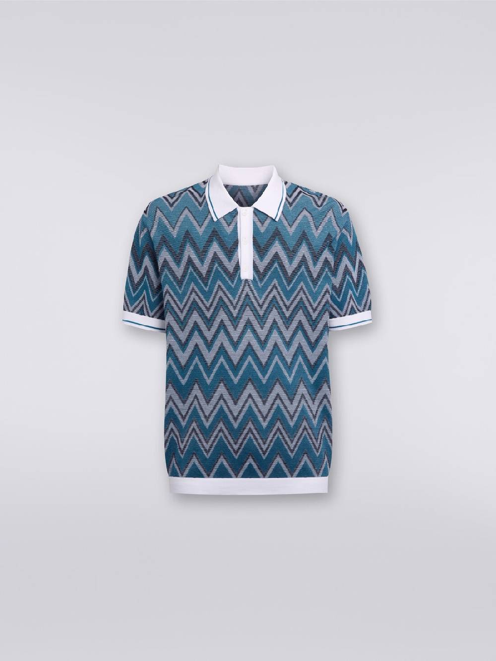 M Missoni Polo in maglia zig zag con dettagli tinta unita Economico