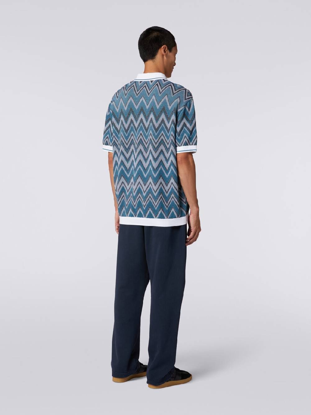M Missoni Polo in maglia zig zag con dettagli tinta unita Economico