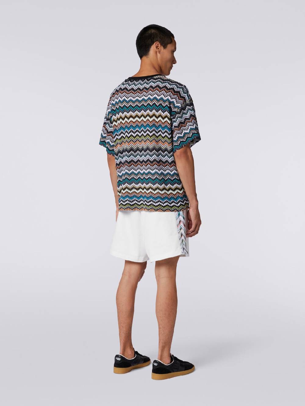 M Missoni T-shirt girocollo in maglia di cotone zig zag Promozione Limitata