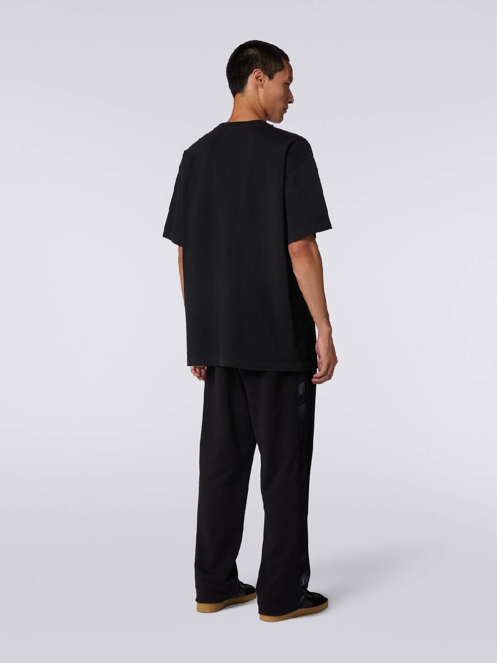 M Missoni Pantaloni in felpa con logo e bande laterali in maglia Prezzo Ridotto