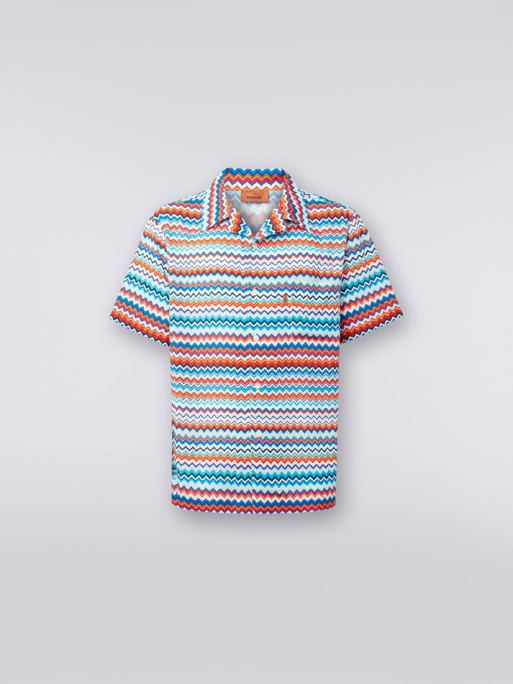 M Missoni Camicia a maniche corte modello bowling in viscosa zig zag Economico