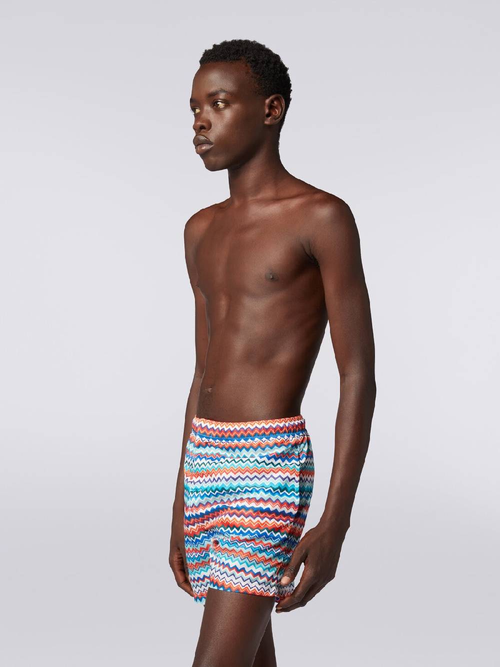 M Missoni Boxer mare in nylon stampa zig zag Online