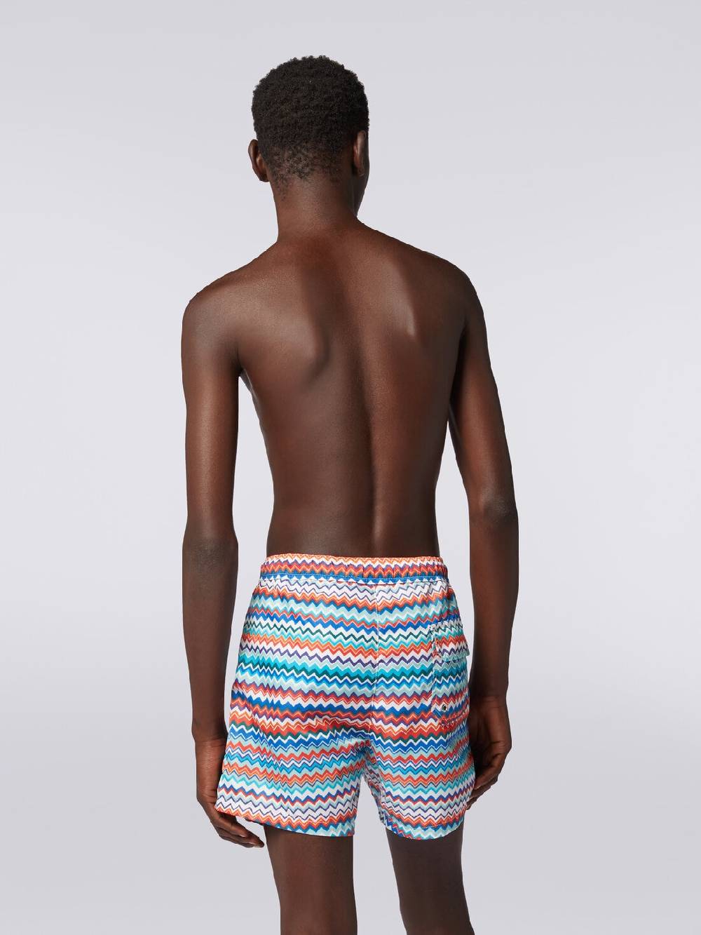 M Missoni Boxer mare in nylon stampa zig zag Online