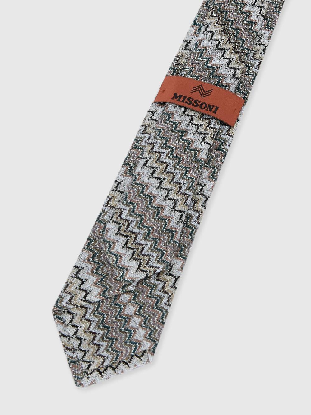M Missoni Cravatta in viscosa e cotone zig zag Saldi