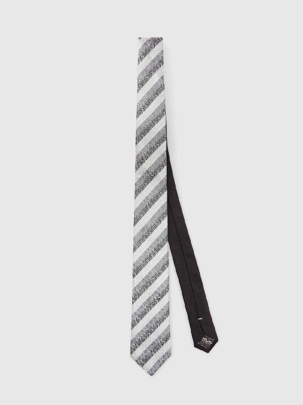 M Missoni Cravatta in seta con motivo chevron Offerta speciale