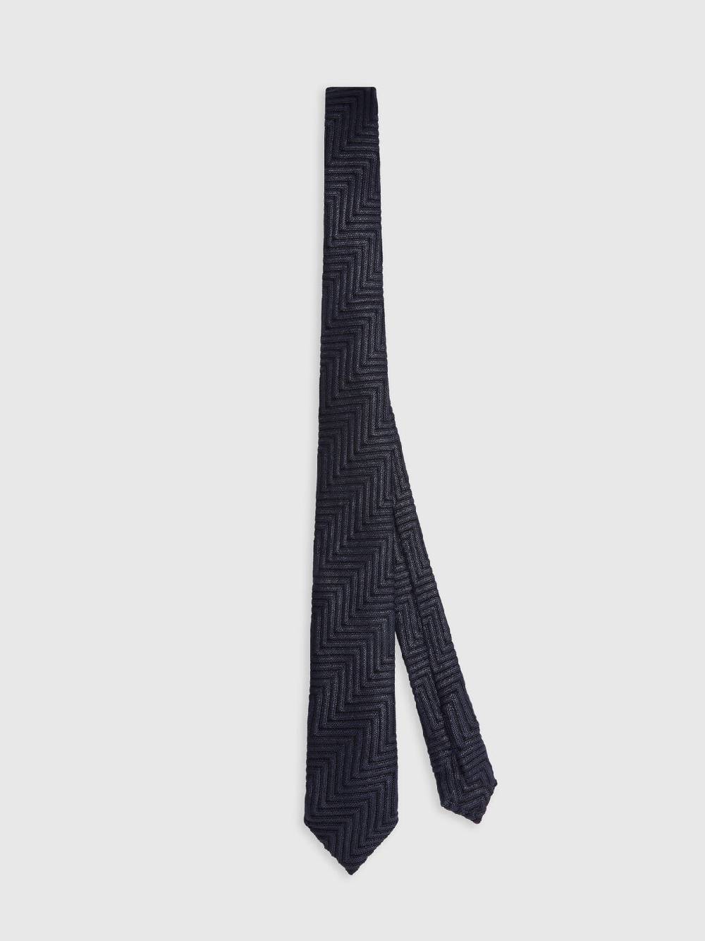 M Missoni Cravatta in cotone e viscosa chevron Vendita Calda