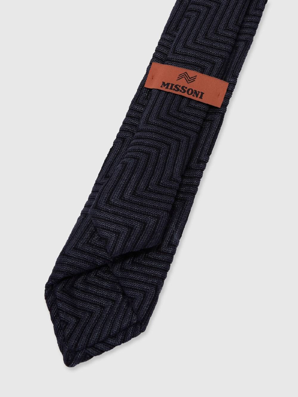 M Missoni Cravatta in cotone e viscosa chevron Vendita Calda